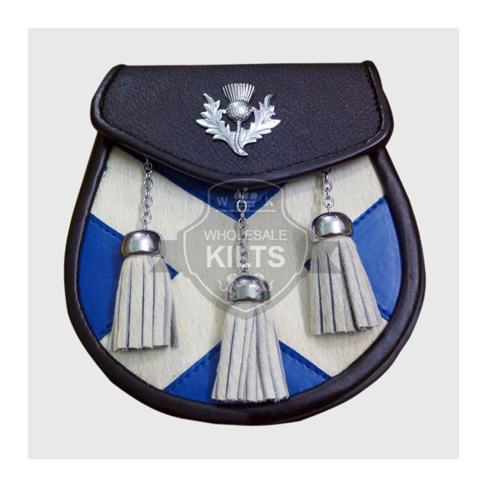 Scottish Saltire Kilt Leather Sporran