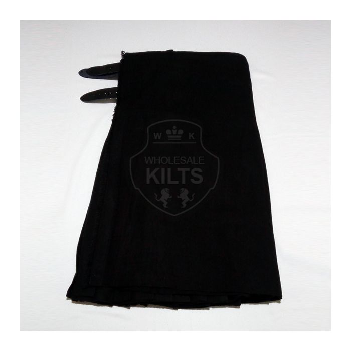 Wholesale Scottish Plain Black Tartan Kilt