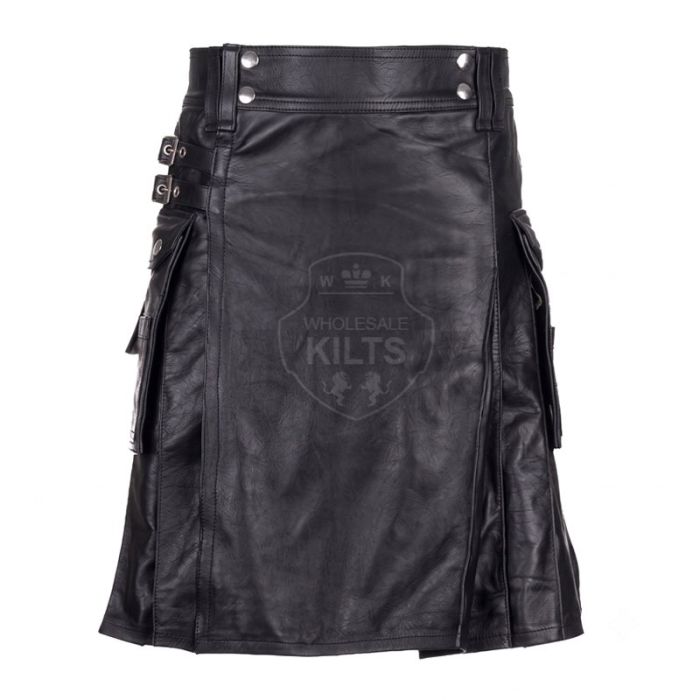 Wholesale Leather Utility Kilt Front View