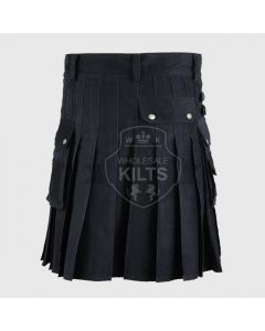 Black Utility Kilt for Men