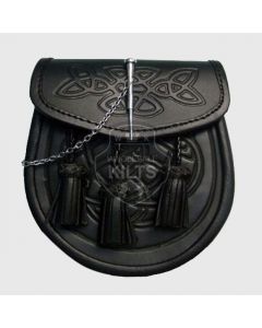 Pin Lock Celtic Embossed Leather Sporran