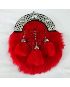 Red Rabbit Fur Kilt Sporran