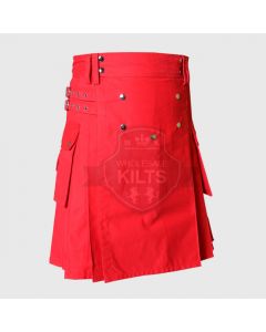 Red Utility Kilt for Men