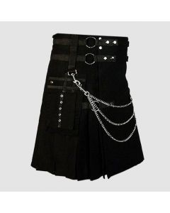 Wholesale Black Fashion Kilt with Chains