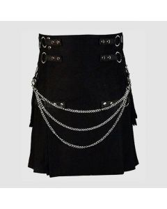 Wholesale Black Fashion Kilt with Chains