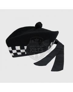 Wholesale Black and White Dise Glengarry Cap