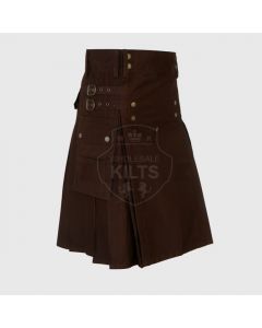 Wholesale Chocolate Brown Utility Kilt