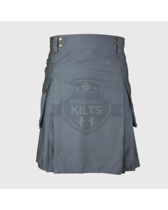 Wholesale Grey Utility Kilt for Men