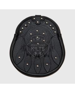 Black Studded Semi Dress Kilt Sporran