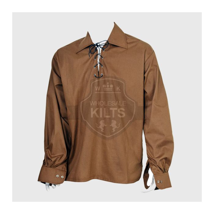 Brown Jacobite Ghillie Kilt Shirt