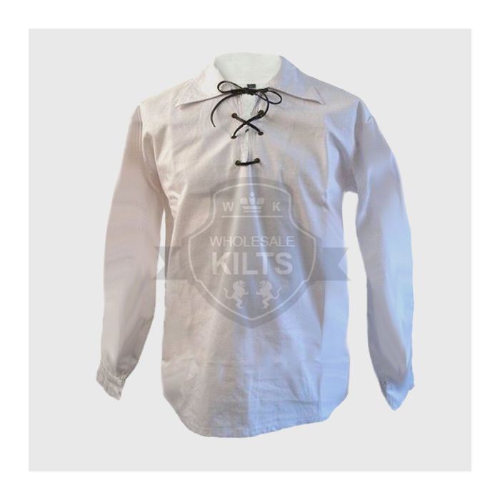 White Jacobite Ghillie Kilt Shirt