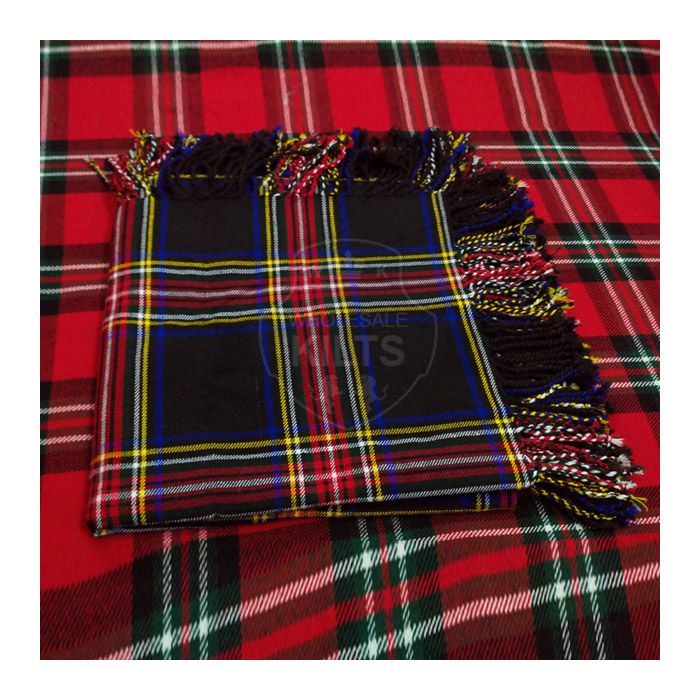 Wholesale Black Stewart Tartan Kilt Fly Plaid