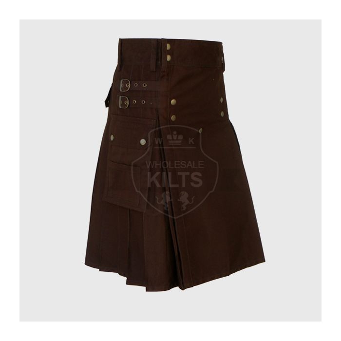 Wholesale Chocolate Brown Utility Kilt