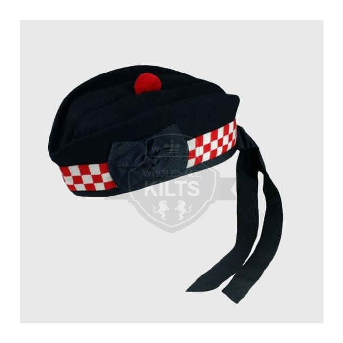 Red and White Dice Glengarry Cap