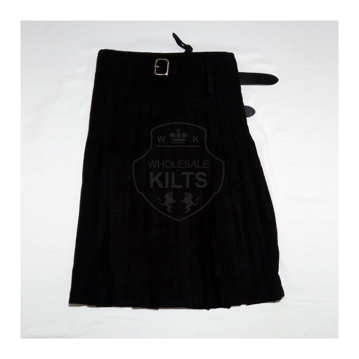 Wholesale Scottish Plain Black Tartan Kilt